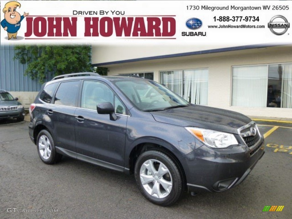 2014 Forester 2.5i Limited - Dark Gray Metallic / Platinum photo #1
