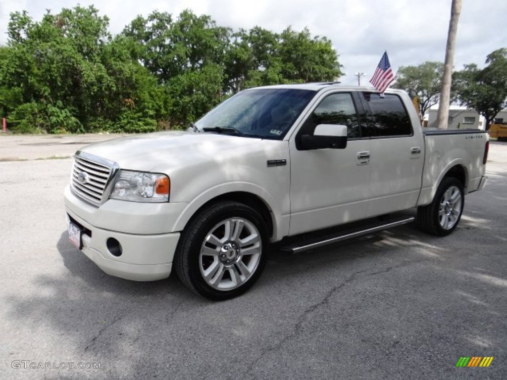 2008 F150 Limited SuperCrew - White Sand Tri-Coat / Tan photo #8
