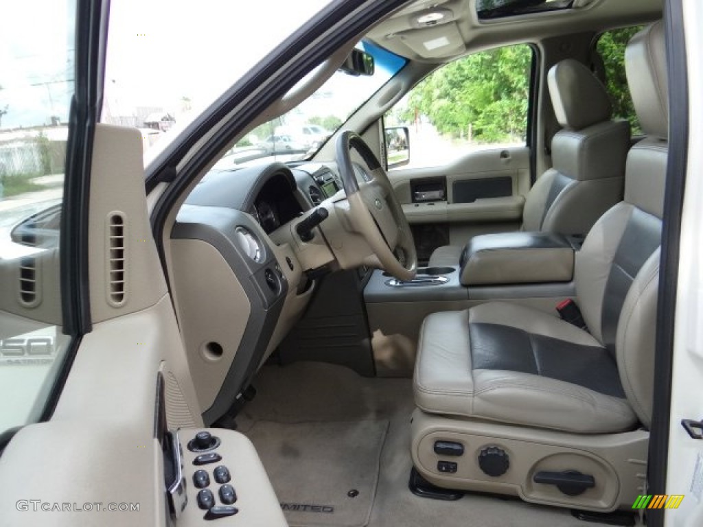 2008 F150 Limited SuperCrew - White Sand Tri-Coat / Tan photo #14