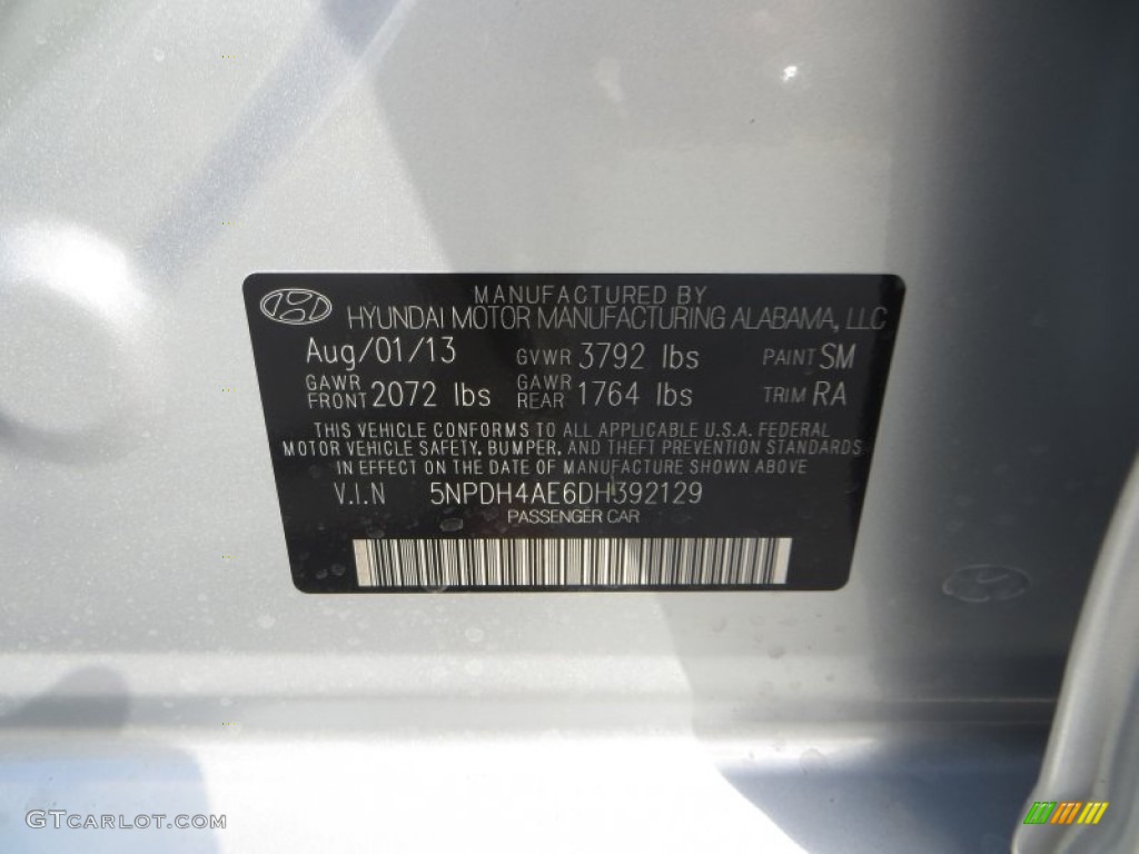 2013 Elantra GLS - Silver / Gray photo #32