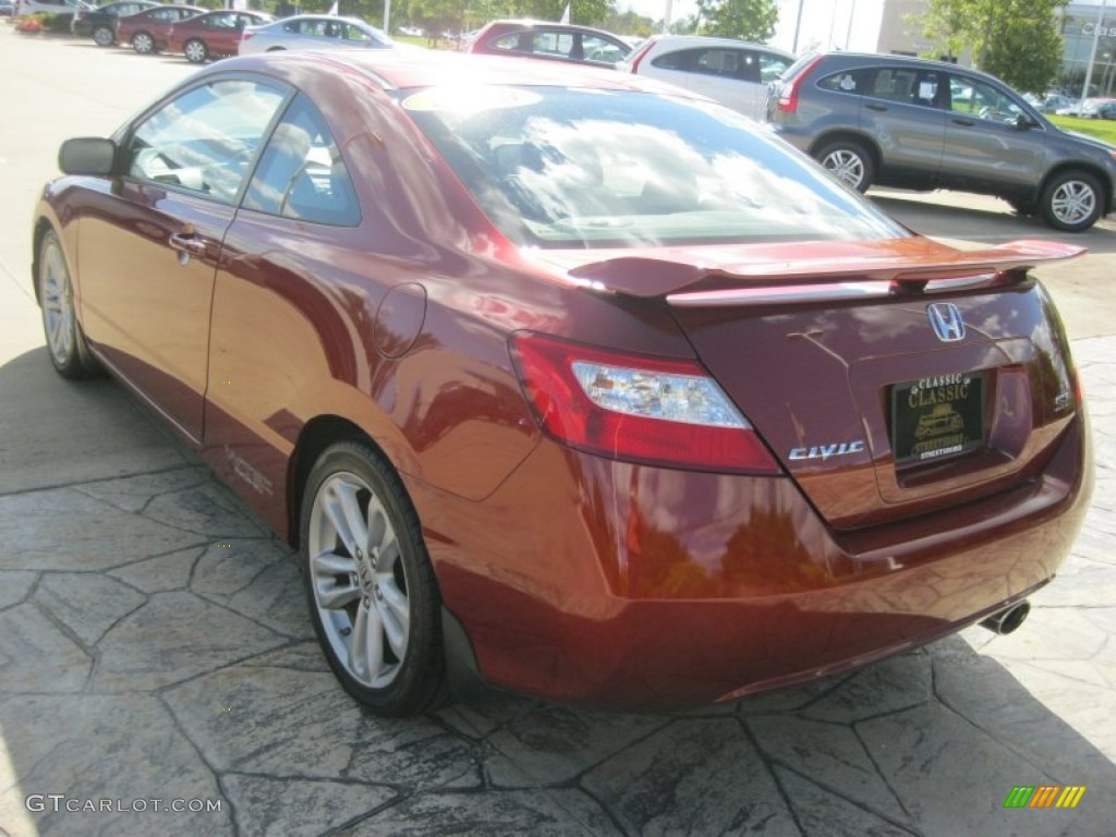 2008 Civic Si Coupe - Habanero Red Pearl / Black photo #7