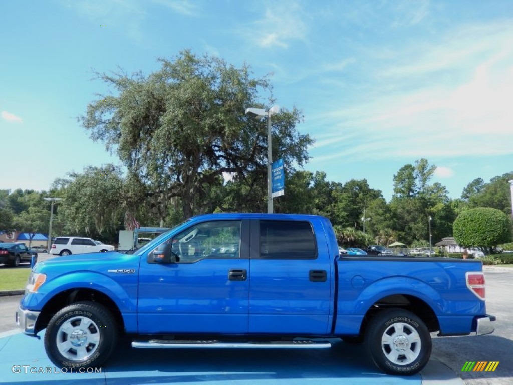 2010 F150 XLT SuperCrew - Blue Flame Metallic / Medium Stone photo #2