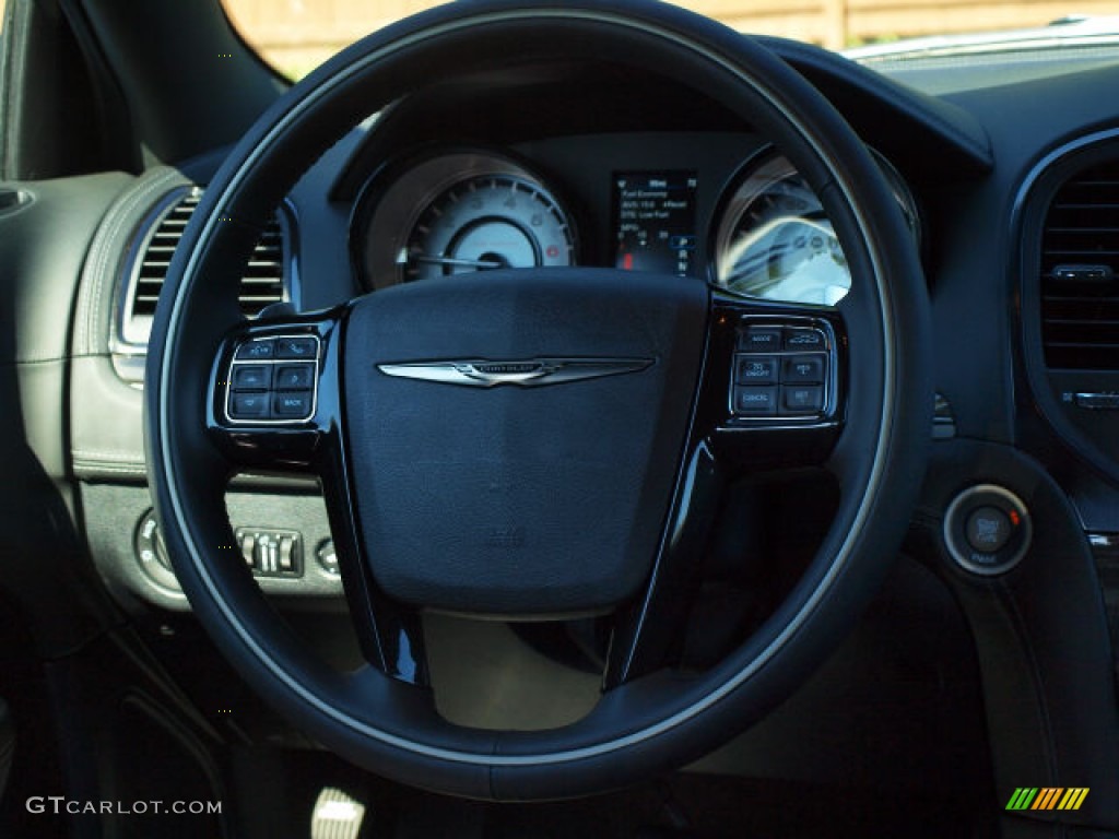 2013 Chrysler 300 C John Varvatos Limited Edition John Varavatos Limited Black/Pewter Steering Wheel Photo #84620000