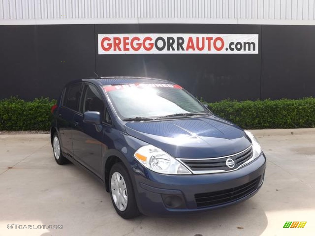 2012 Versa 1.8 S Hatchback - Blue Onyx Metallic / Charcoal photo #1