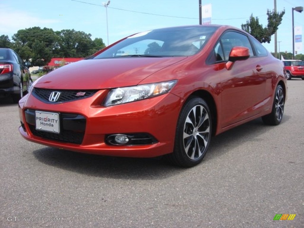 2013 Civic Si Coupe - Sunburst Orange Pearl / Black photo #1