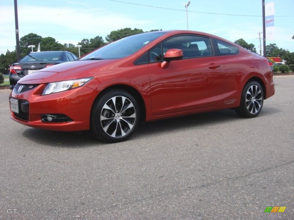 2013 Civic Si Coupe - Sunburst Orange Pearl / Black photo #2