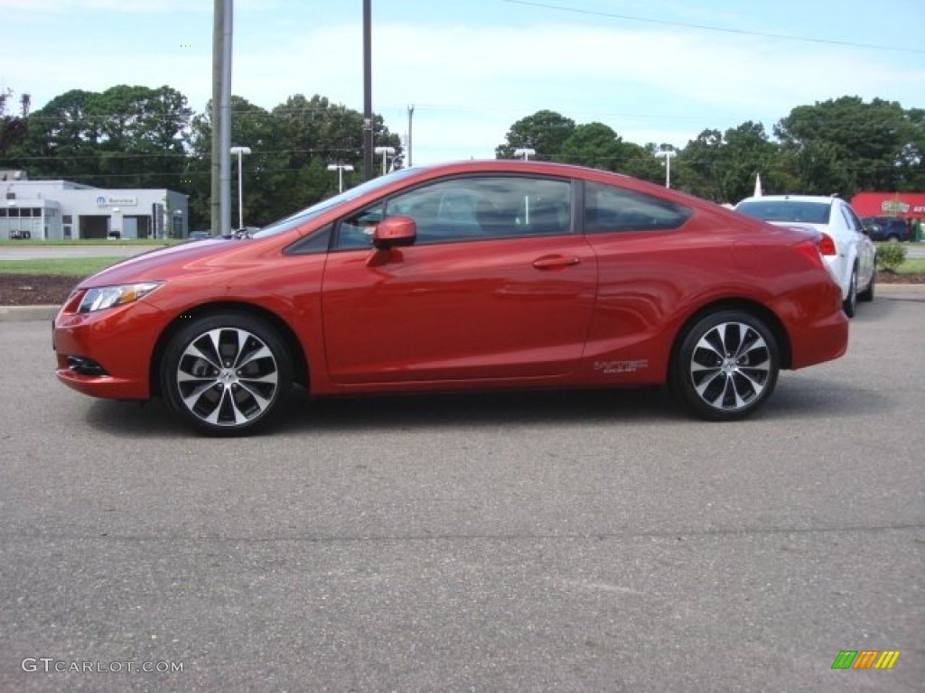 2013 Civic Si Coupe - Sunburst Orange Pearl / Black photo #3