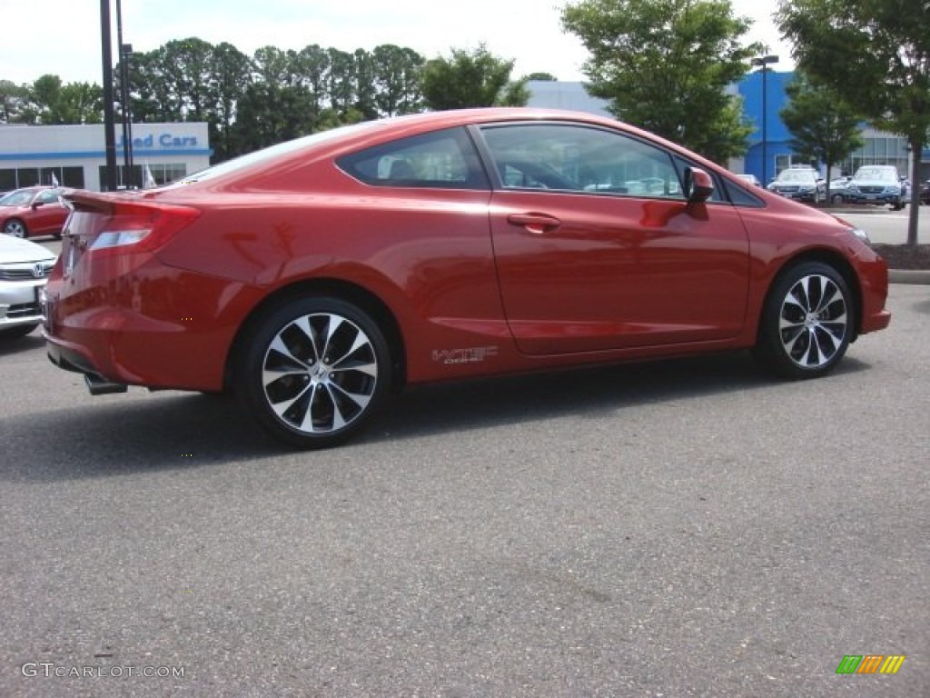 2013 Civic Si Coupe - Sunburst Orange Pearl / Black photo #7
