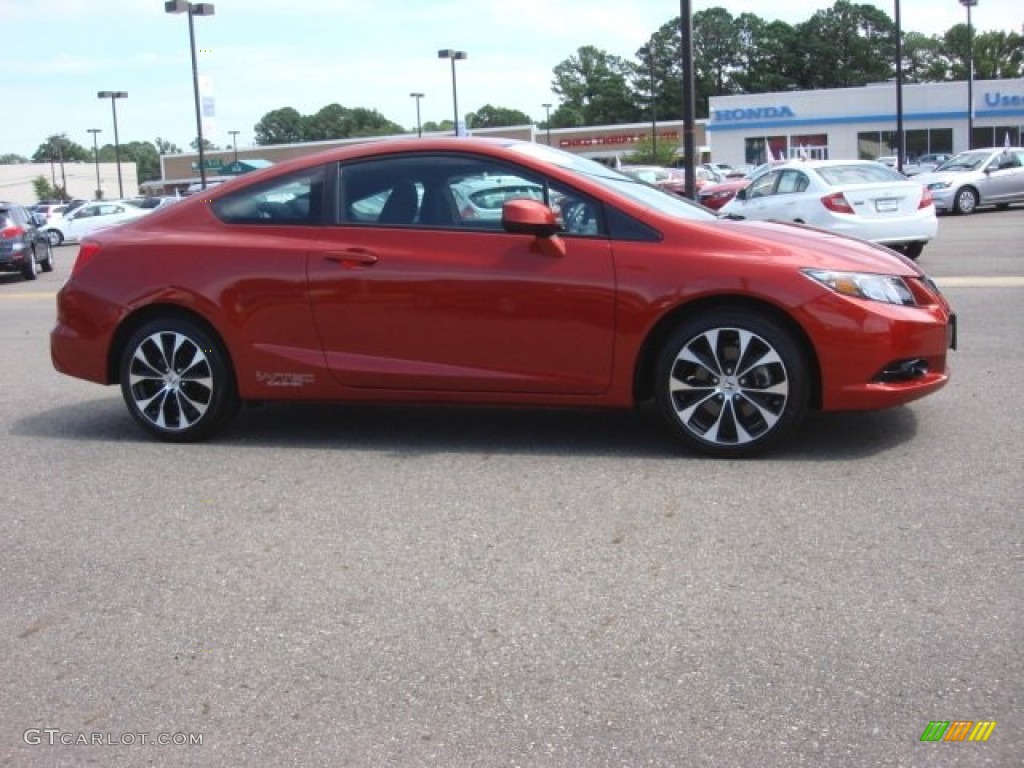 2013 Civic Si Coupe - Sunburst Orange Pearl / Black photo #8