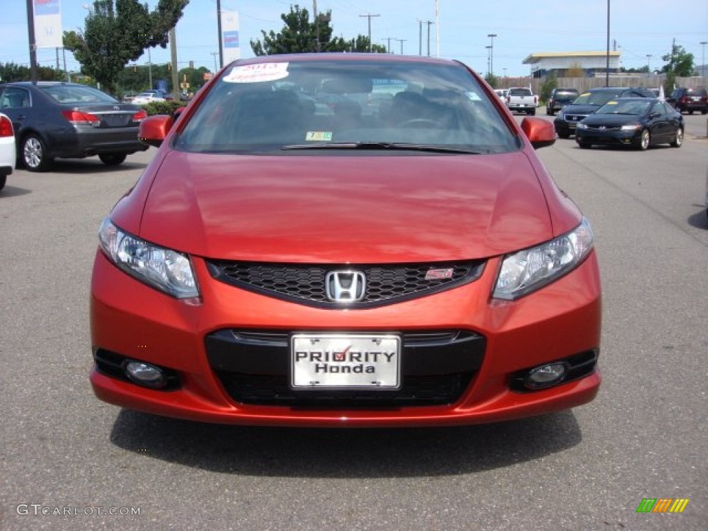 2013 Civic Si Coupe - Sunburst Orange Pearl / Black photo #10