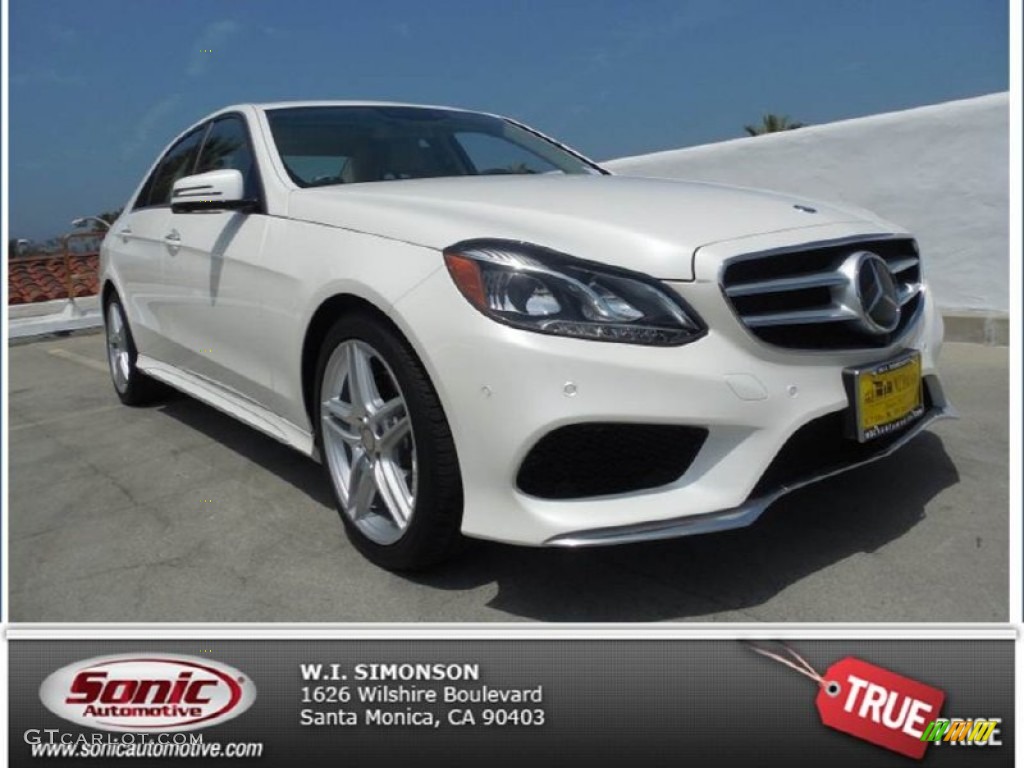 2014 E 350 Sport Sedan - Diamond White Metallic / Silk Beige/Espresso Brown photo #1