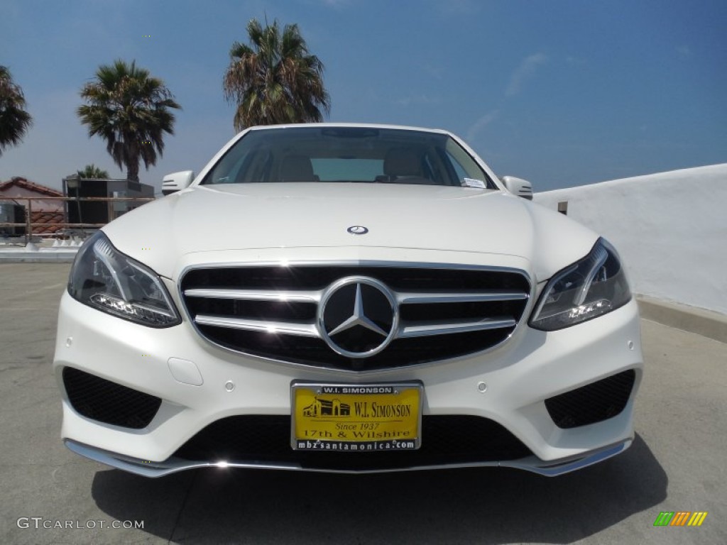 2014 E 350 Sport Sedan - Diamond White Metallic / Silk Beige/Espresso Brown photo #2
