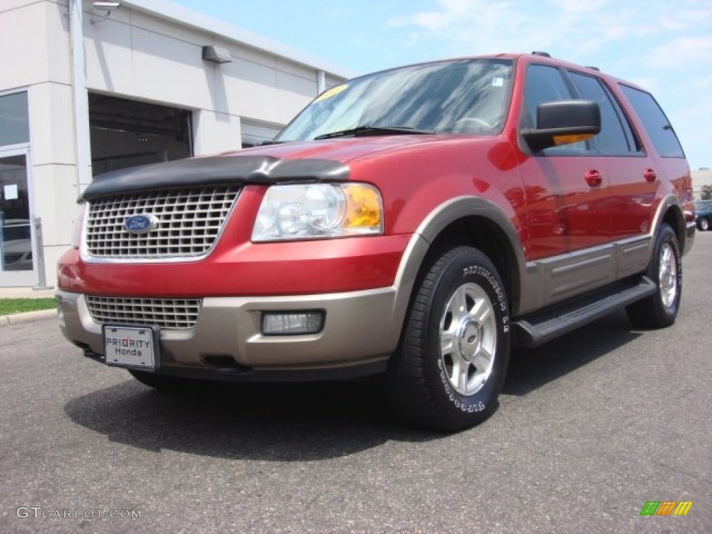 2003 Expedition Eddie Bauer 4x4 - Laser Red Tinted Metallic / Medium Parchment photo #1