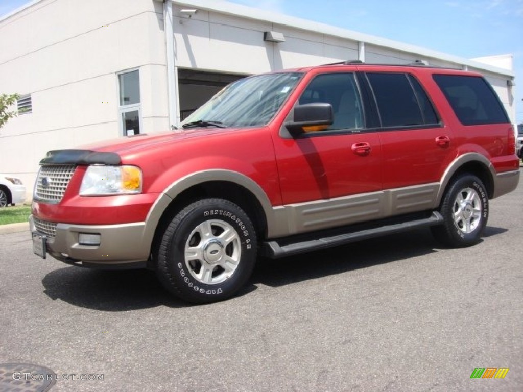 2003 Expedition Eddie Bauer 4x4 - Laser Red Tinted Metallic / Medium Parchment photo #2