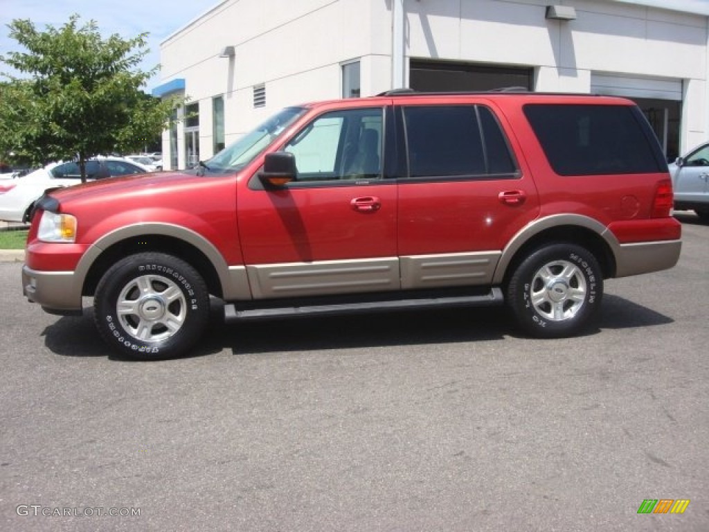 2003 Expedition Eddie Bauer 4x4 - Laser Red Tinted Metallic / Medium Parchment photo #3