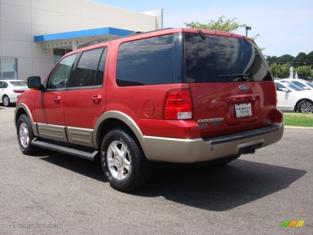 2003 Expedition Eddie Bauer 4x4 - Laser Red Tinted Metallic / Medium Parchment photo #5