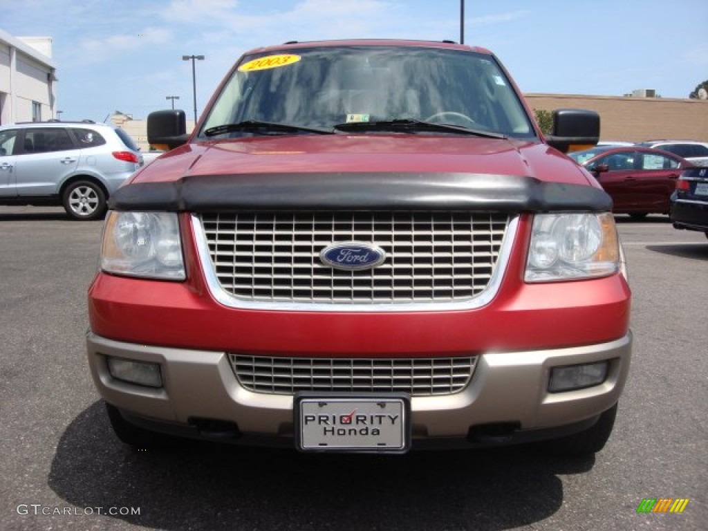 2003 Expedition Eddie Bauer 4x4 - Laser Red Tinted Metallic / Medium Parchment photo #11