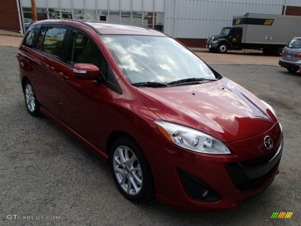 2013 MAZDA5 Grand Touring - Zeal Red Mica / Sand photo #3