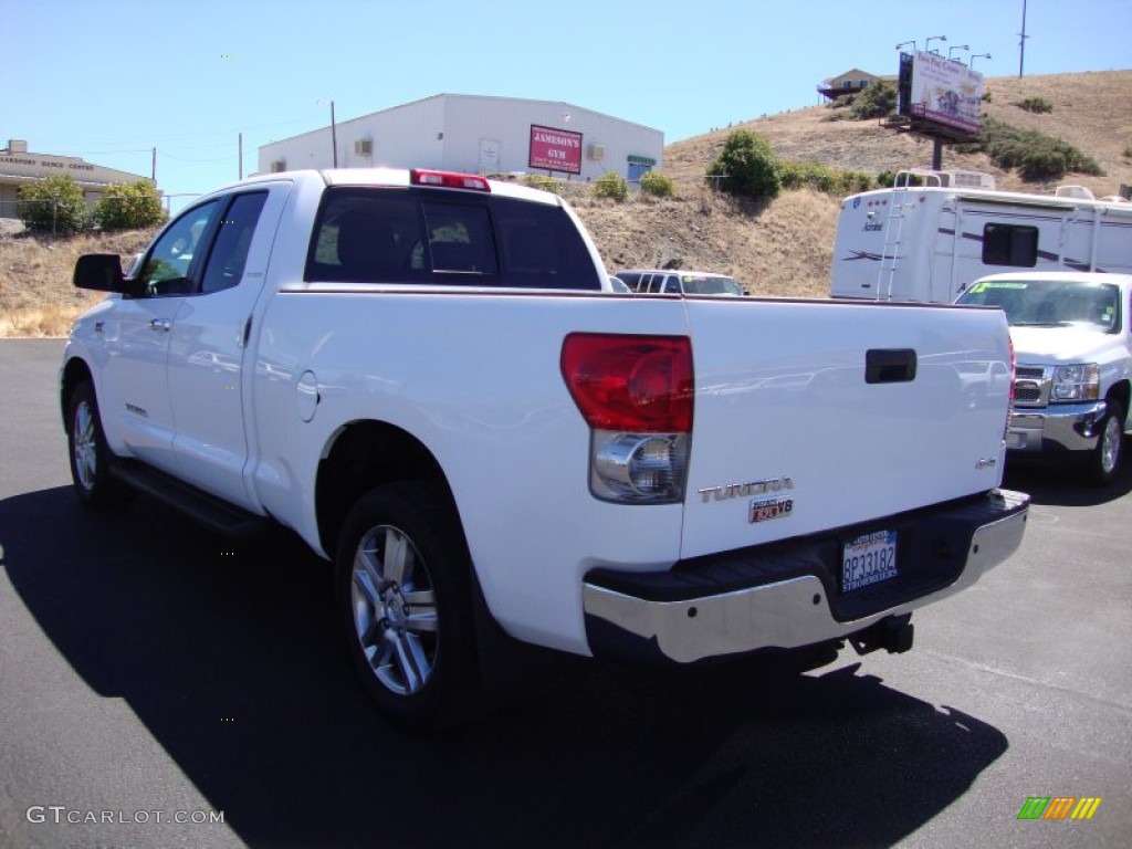 2007 Tundra Limited Double Cab 4x4 - Super White / Beige photo #5