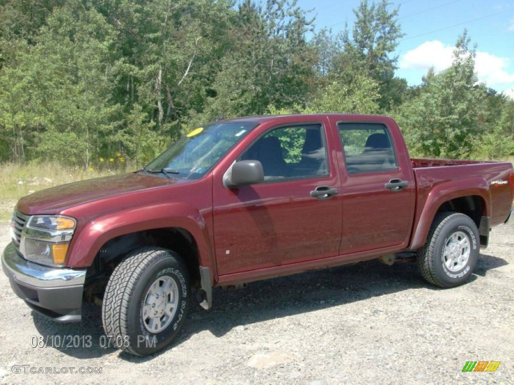 2008 Canyon SLE Crew Cab 4x4 - Sonoma Red Metallic / Ebony photo #1