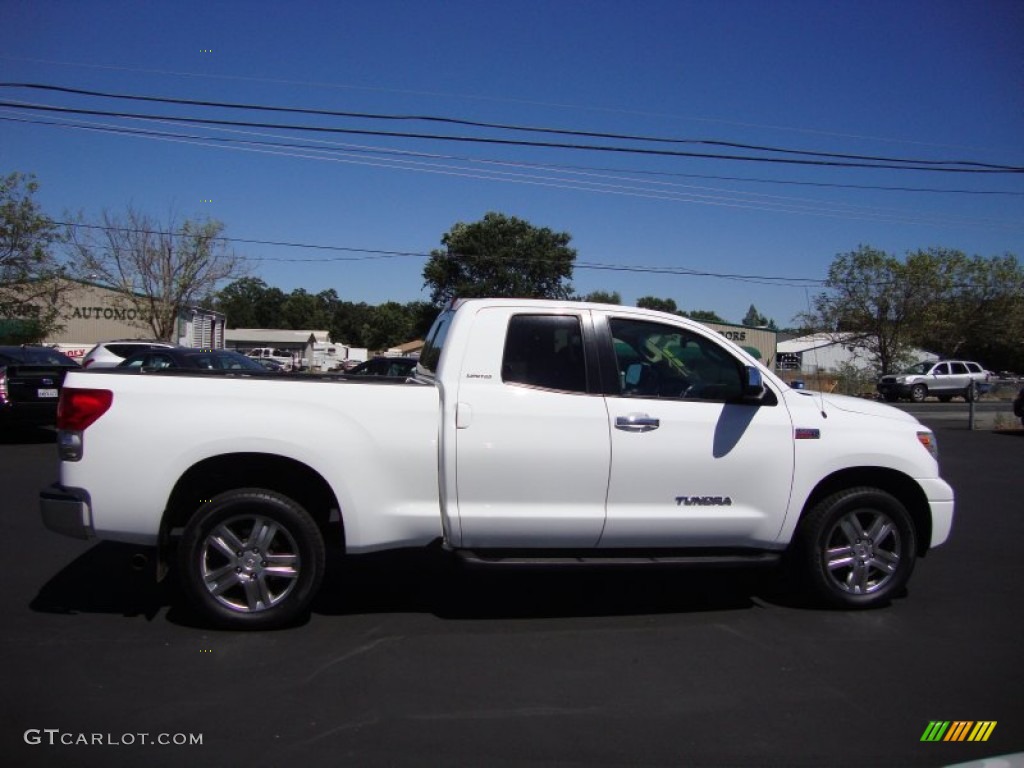 2007 Tundra Limited Double Cab 4x4 - Super White / Beige photo #8