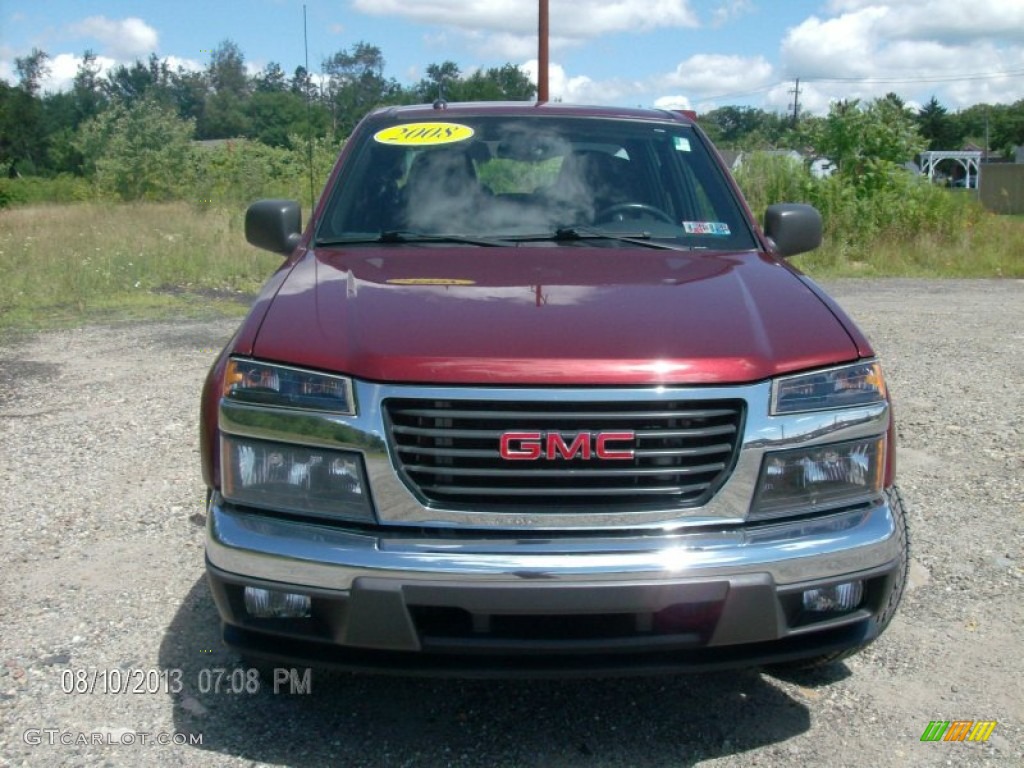 2008 Canyon SLE Crew Cab 4x4 - Sonoma Red Metallic / Ebony photo #2