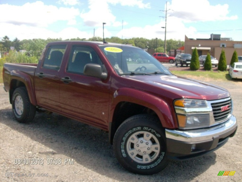 2008 Canyon SLE Crew Cab 4x4 - Sonoma Red Metallic / Ebony photo #3