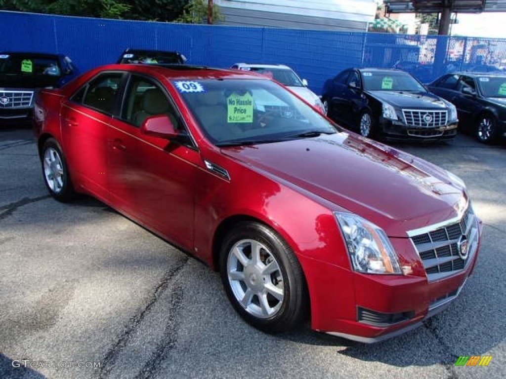 Crystal Red 2009 Cadillac CTS 4 AWD Sedan Exterior Photo #84635315