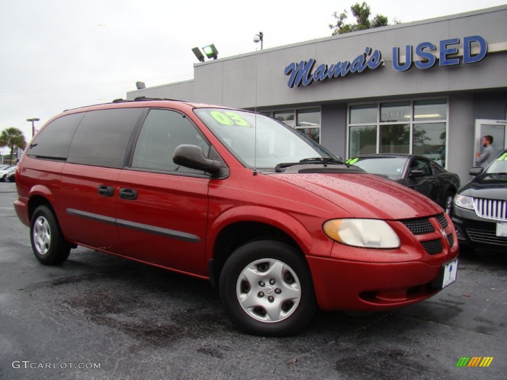 2003 Grand Caravan SE - Inferno Red Tinted Pearl / Taupe photo #27
