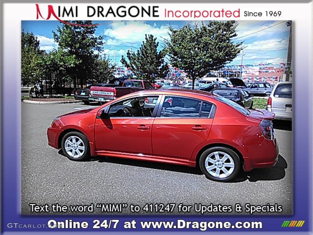 2010 Sentra 2.0 SR - Anodized Orange Metallic / Charcoal photo #11