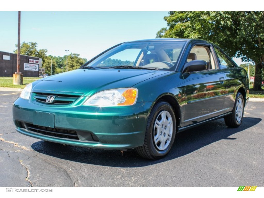 2001 Civic LX Coupe - Clover Green / Beige photo #1