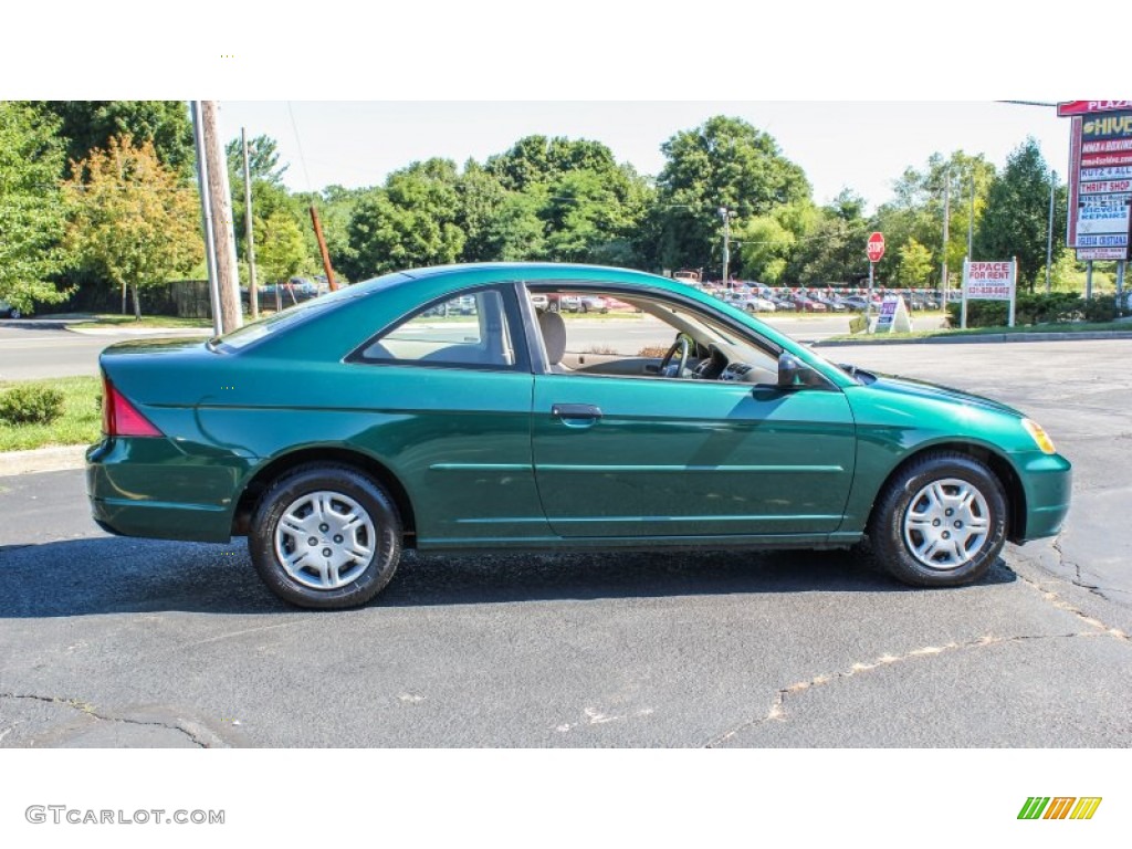 2001 Civic LX Coupe - Clover Green / Beige photo #7