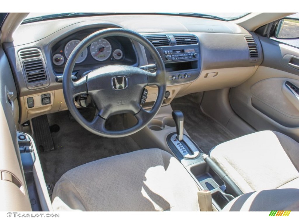 2001 Civic LX Coupe - Clover Green / Beige photo #16