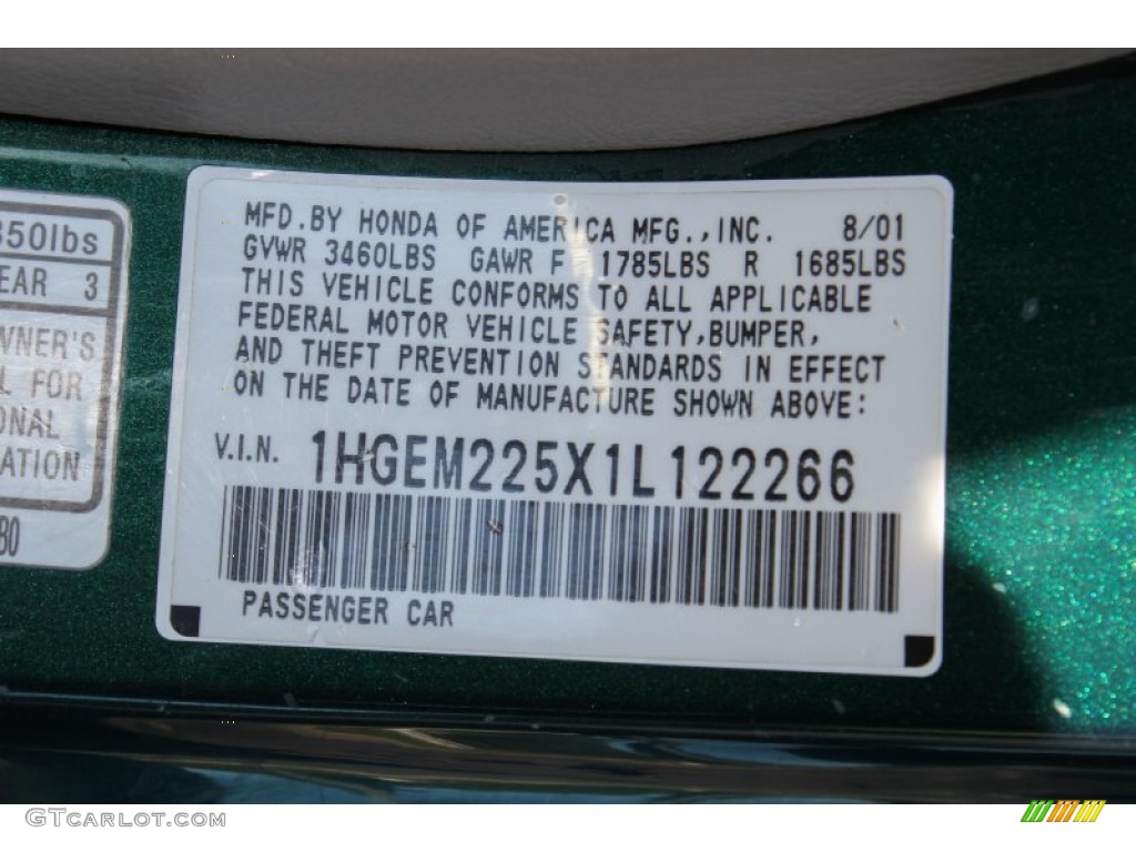 2001 Civic LX Coupe - Clover Green / Beige photo #18