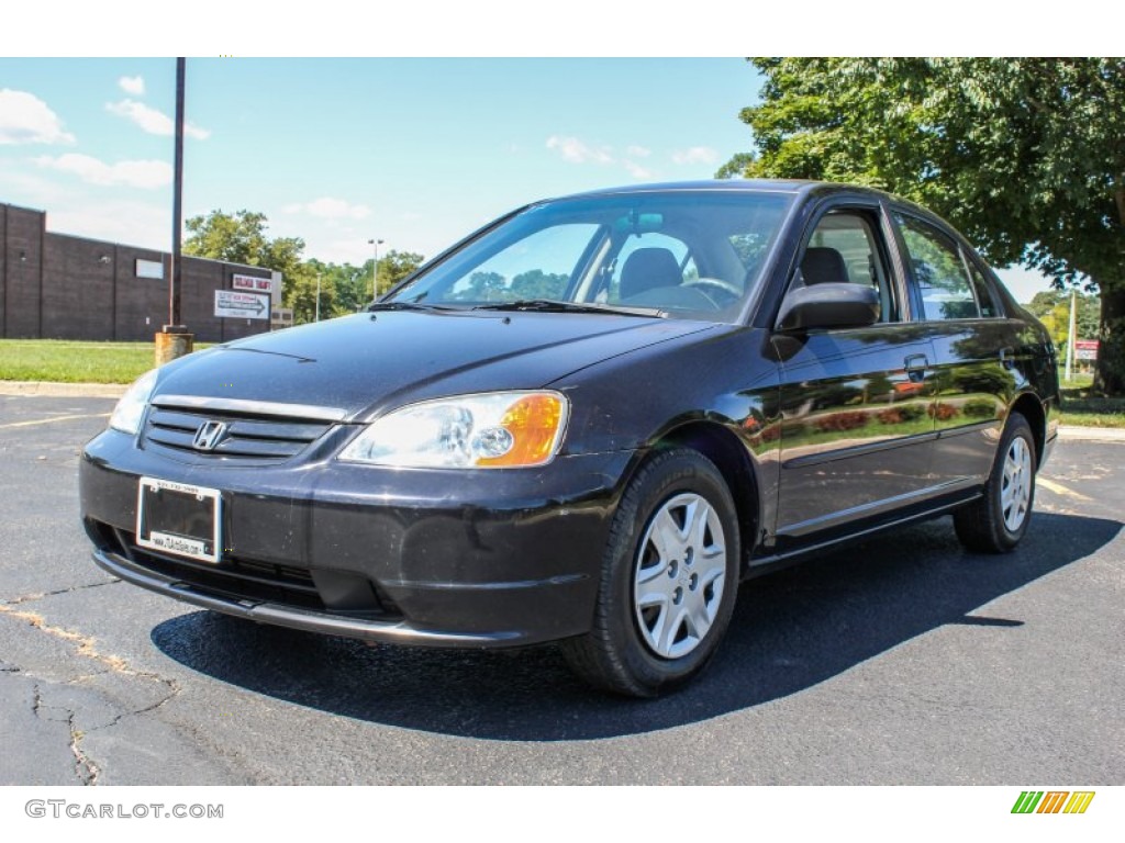 2003 Civic LX Sedan - Nighthawk Black Pearl / Gray photo #1