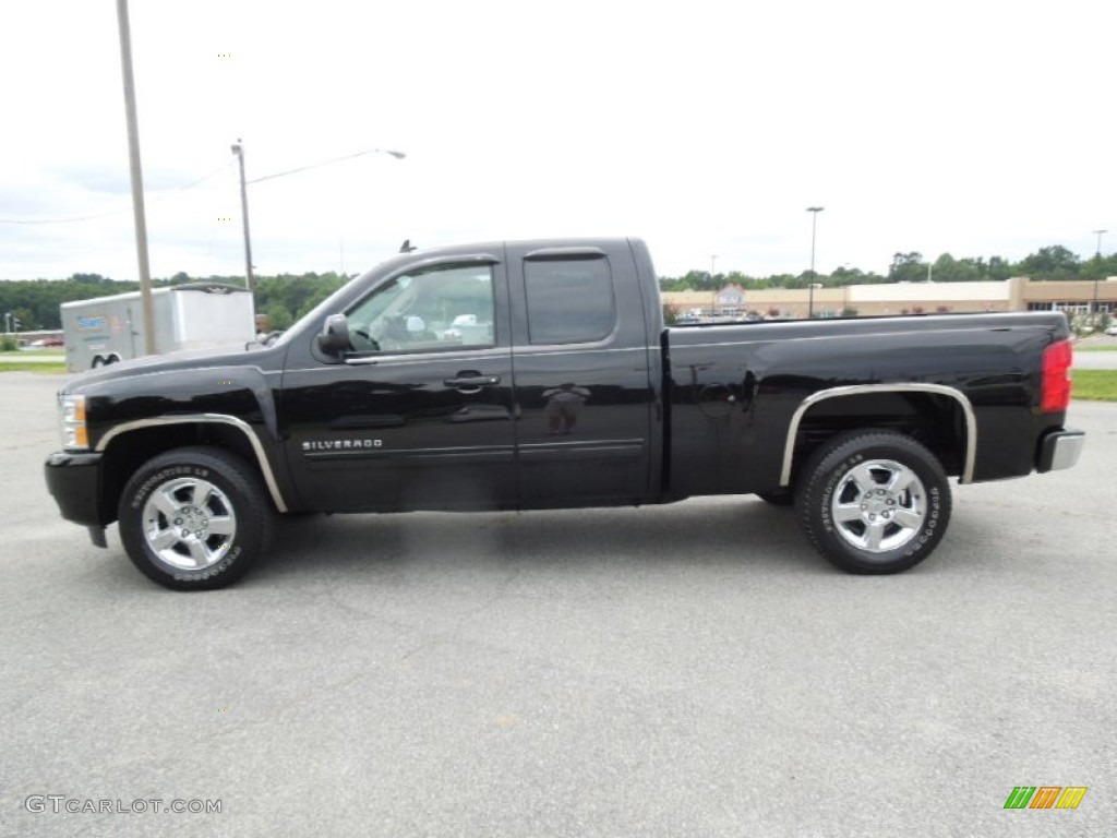 2011 Silverado 1500 LTZ Extended Cab - Black / Dark Cashmere/Light Cashmere photo #3