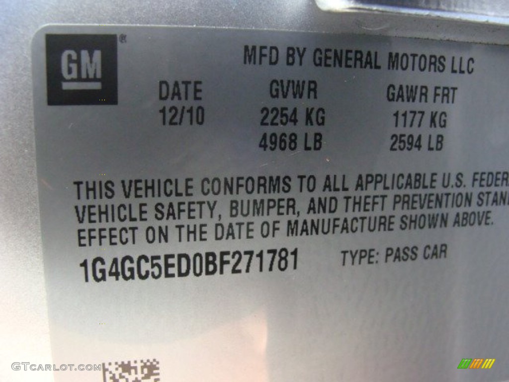 2011 LaCrosse CXL - Quicksilver Metallic / Dark Titanium/Light Titanium photo #15