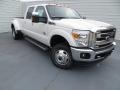 White Platinum Tri-Coat - F350 Super Duty Lariat Crew Cab 4x4 Dually Photo No. 2