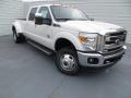 2014 White Platinum Tri-Coat Ford F350 Super Duty Lariat Crew Cab 4x4 Dually  photo #2