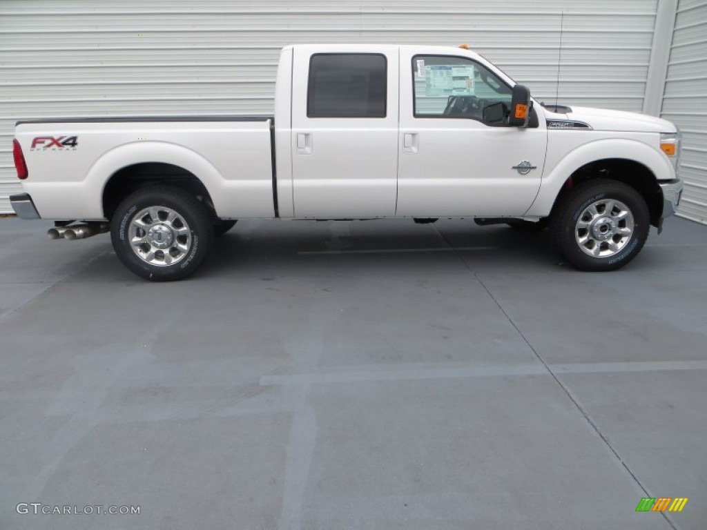 White Platinum Tri-Coat 2014 Ford F250 Super Duty Lariat Crew Cab 4x4 Exterior Photo #84657092