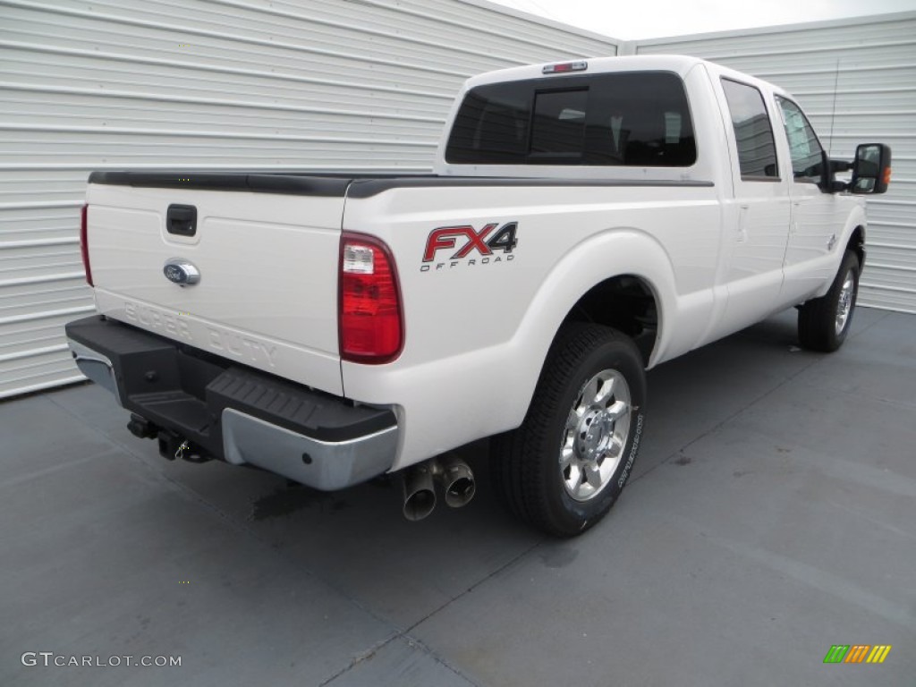 2014 F250 Super Duty Lariat Crew Cab 4x4 - White Platinum Tri-Coat / Black photo #4