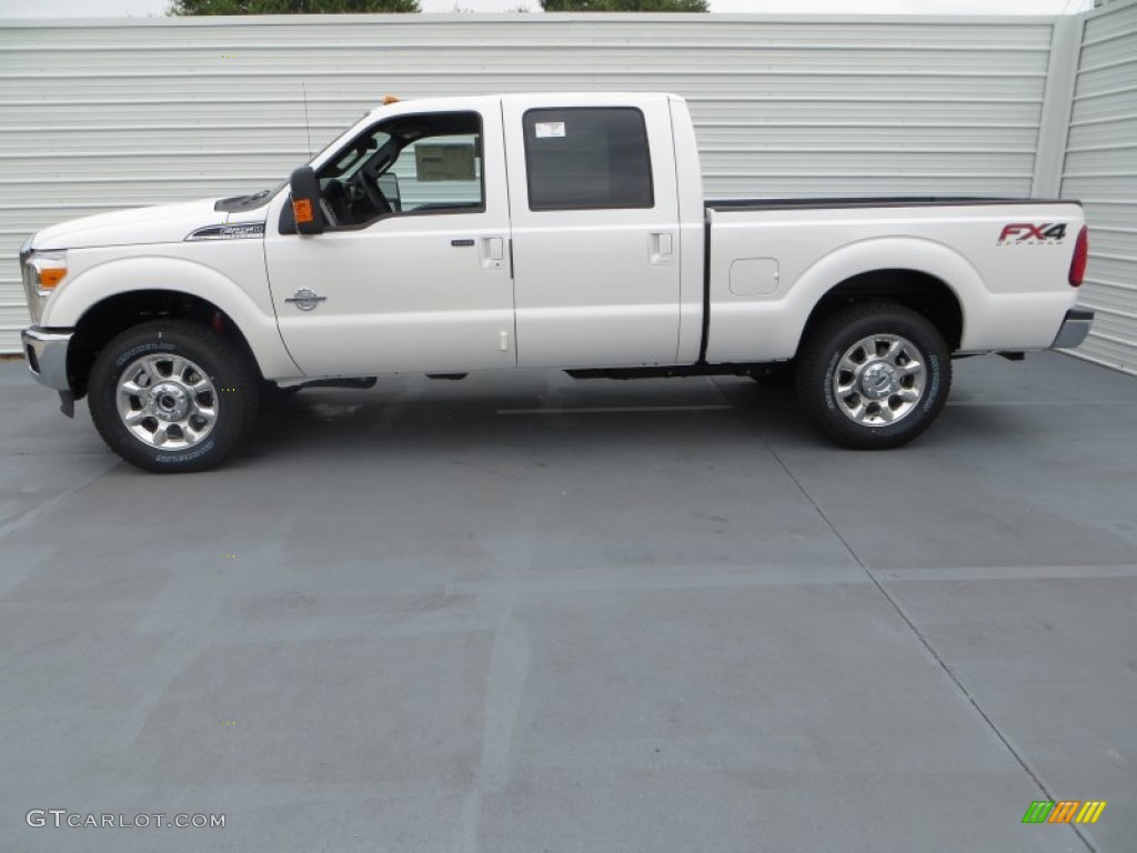 2014 F250 Super Duty Lariat Crew Cab 4x4 - White Platinum Tri-Coat / Black photo #6