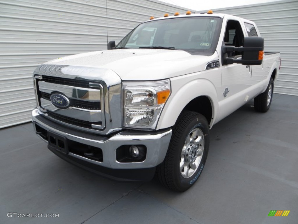2014 F250 Super Duty Lariat Crew Cab 4x4 - White Platinum Tri-Coat / Black photo #7
