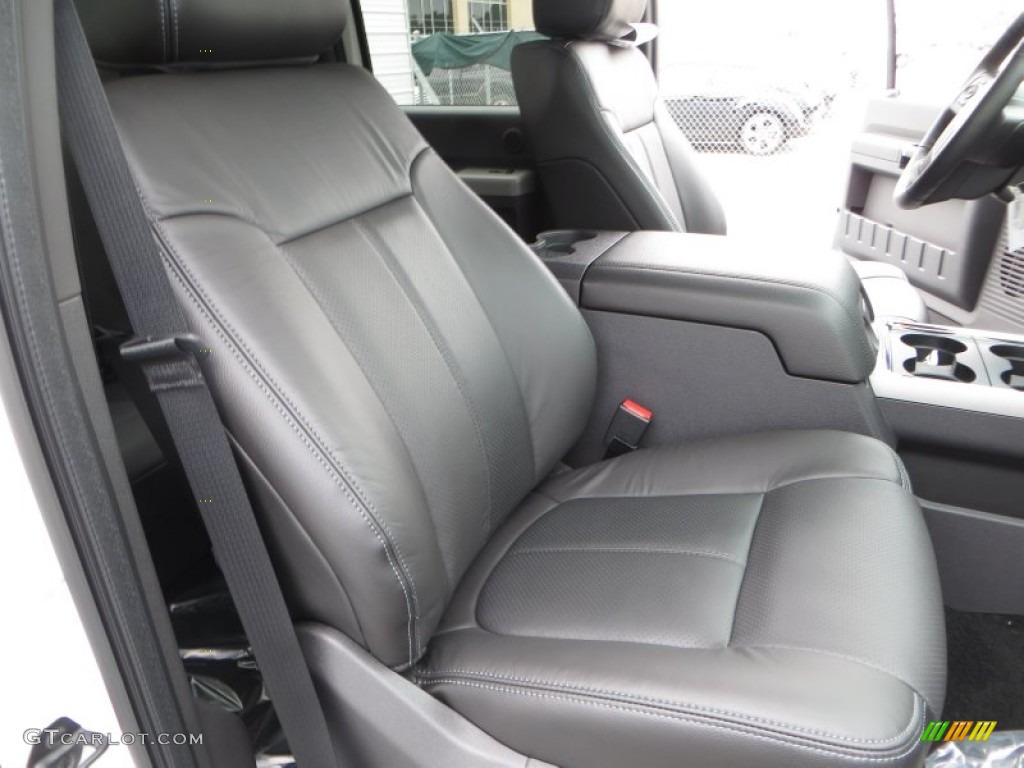 2014 F250 Super Duty Lariat Crew Cab 4x4 - White Platinum Tri-Coat / Black photo #20