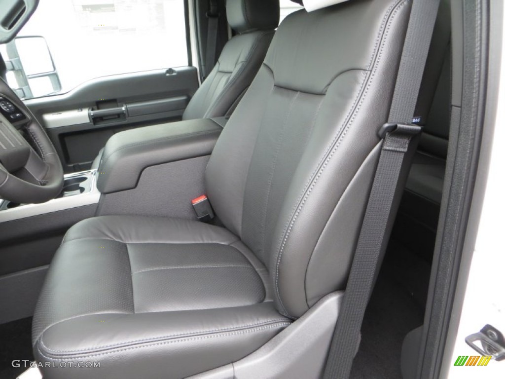 2014 F250 Super Duty Lariat Crew Cab 4x4 - White Platinum Tri-Coat / Black photo #25