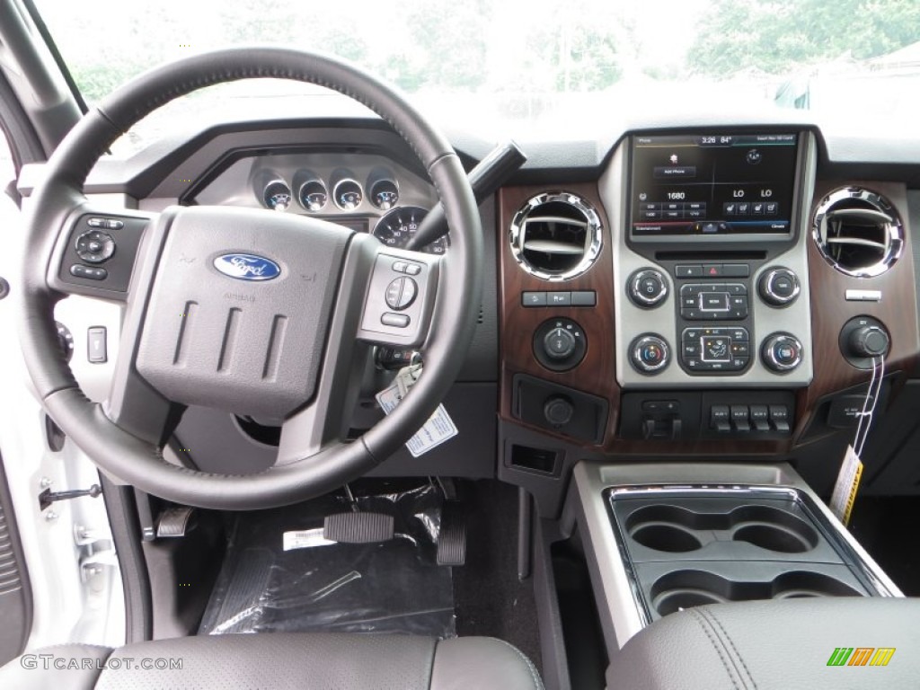 2014 F250 Super Duty Lariat Crew Cab 4x4 - White Platinum Tri-Coat / Black photo #28