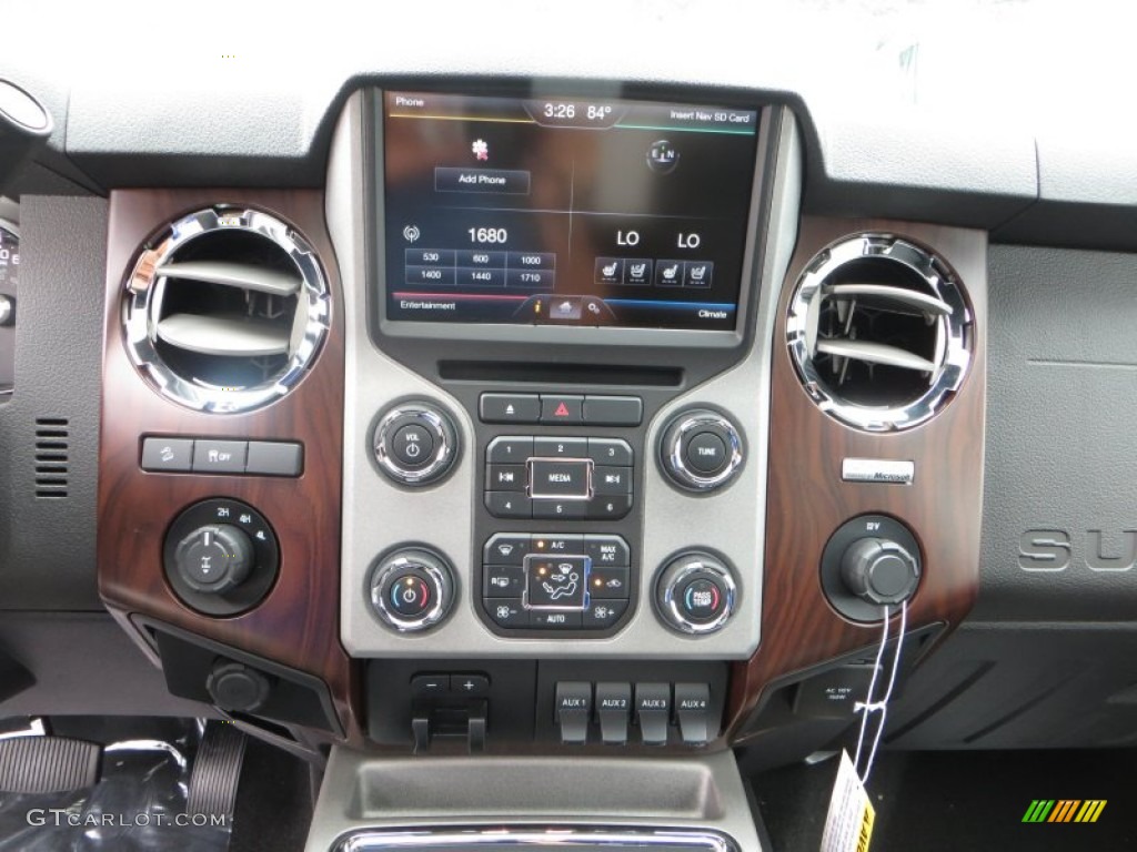 2014 F250 Super Duty Lariat Crew Cab 4x4 - White Platinum Tri-Coat / Black photo #29