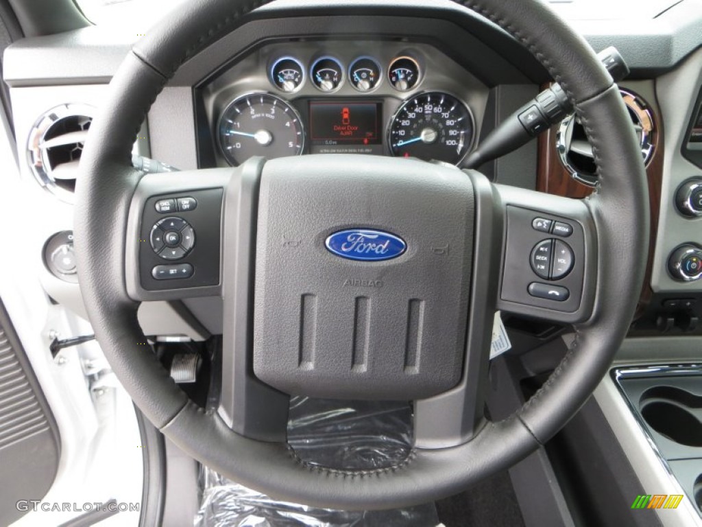 2014 F250 Super Duty Lariat Crew Cab 4x4 - White Platinum Tri-Coat / Black photo #34