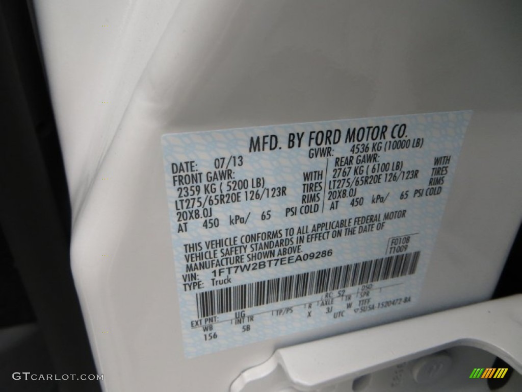 2014 F250 Super Duty Lariat Crew Cab 4x4 - White Platinum Tri-Coat / Black photo #37