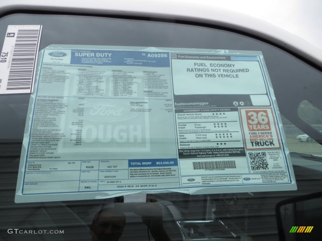 2014 F250 Super Duty Lariat Crew Cab 4x4 - White Platinum Tri-Coat / Black photo #38